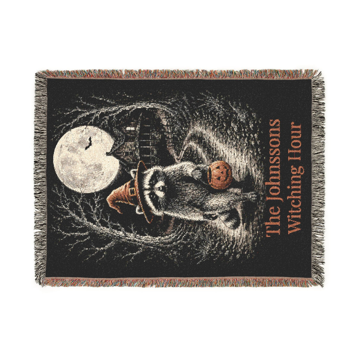 Personalized Witching Hour Raccoon Family Blanket