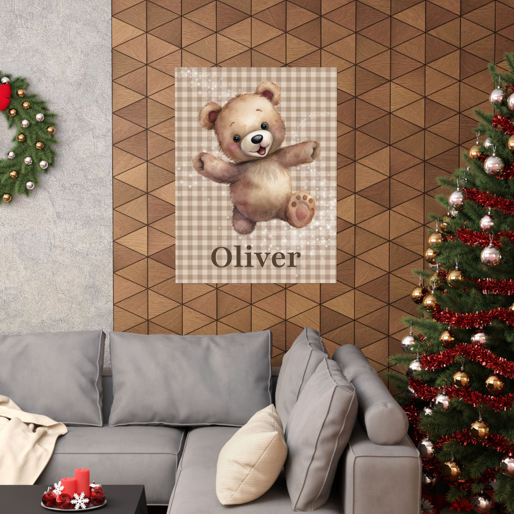 Personalized Teddy Bear Nursery Poster