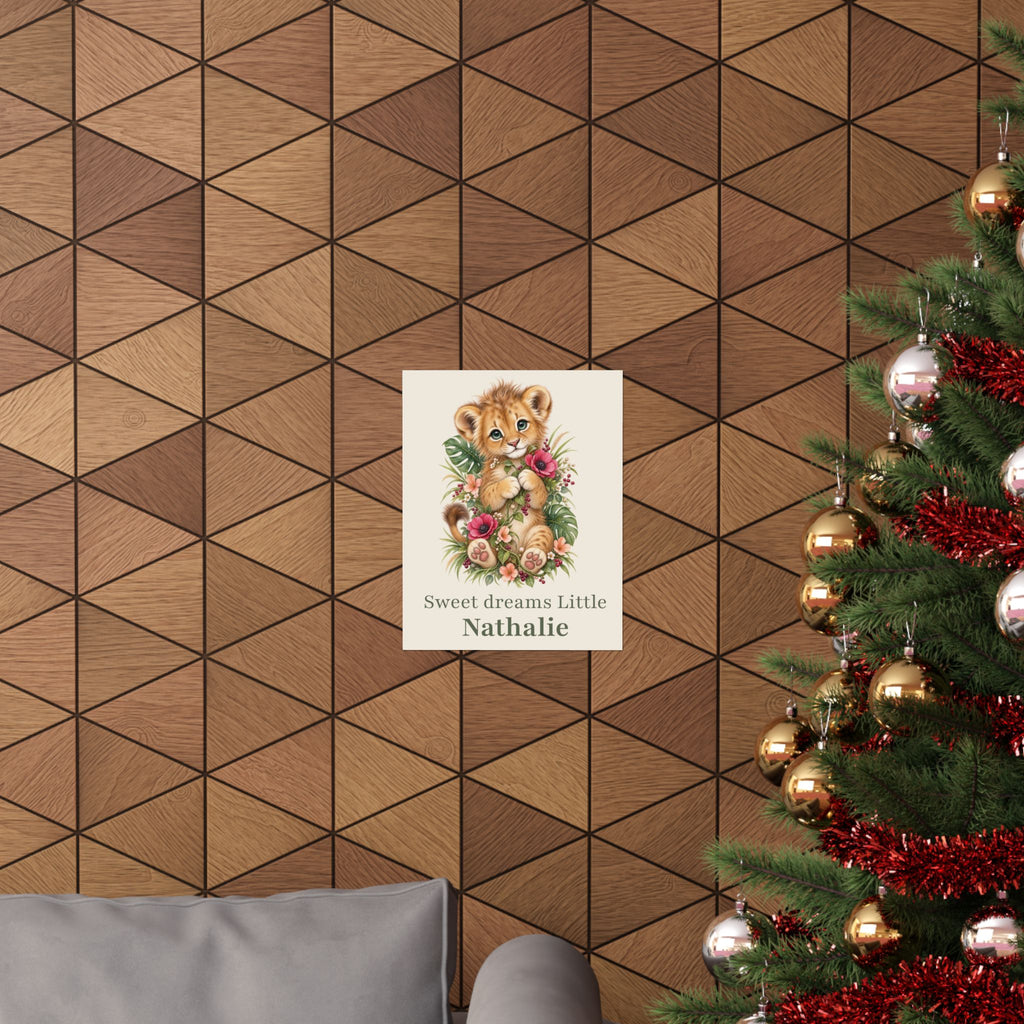 Personalized Sweet Dreams Lion Nursery Poster