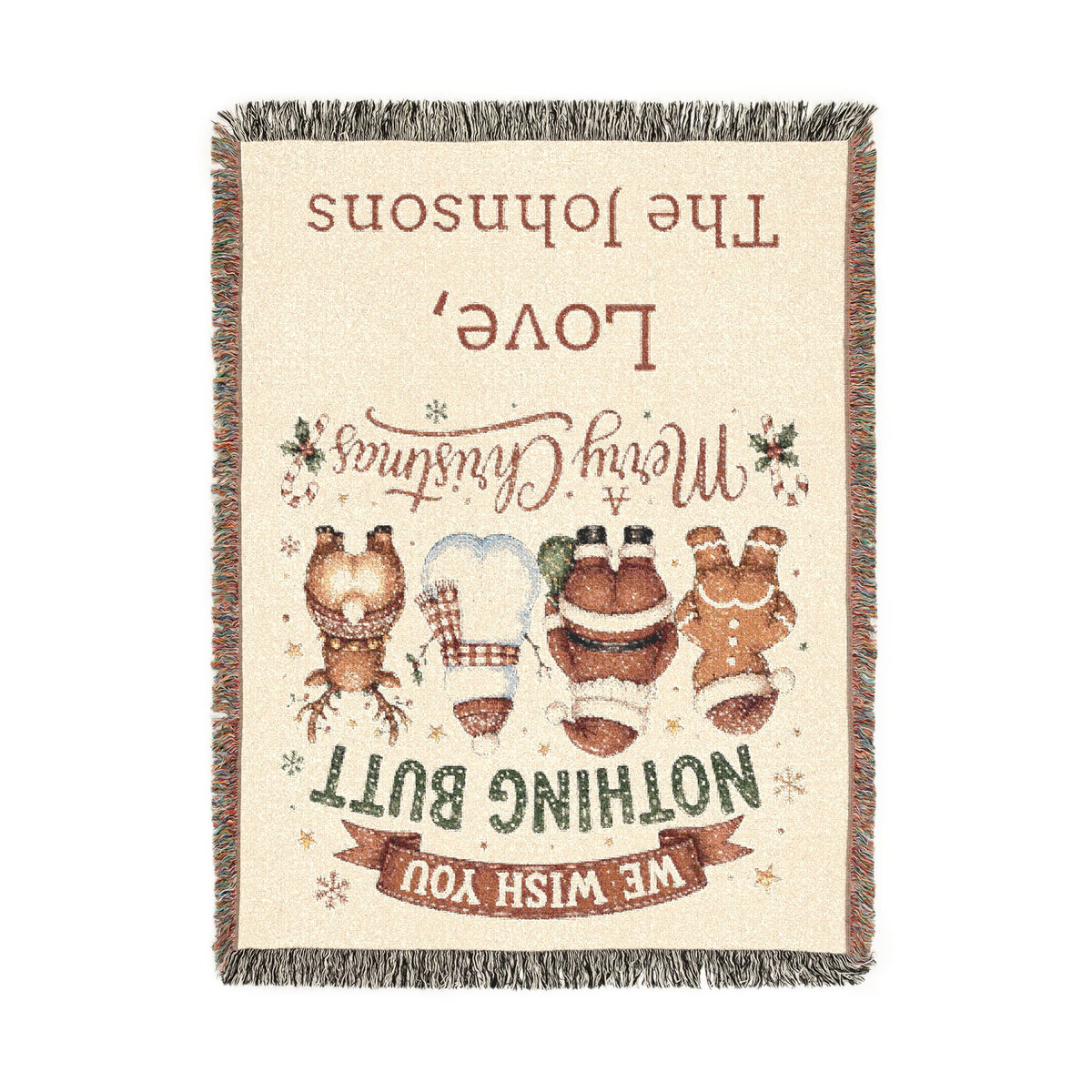 Personalized Nothing Butt Christmas Family Blanket