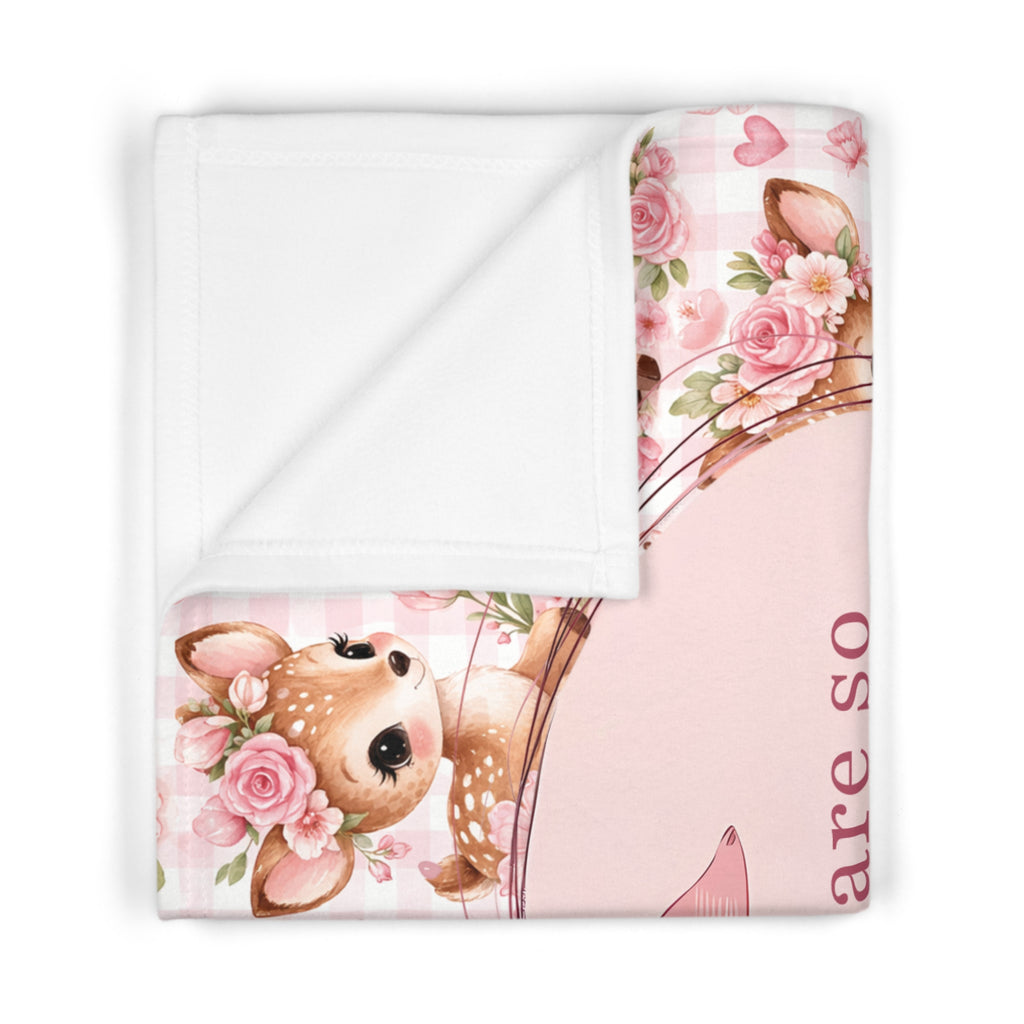 Personalized You Are So Deerly Loved Baby Blanket