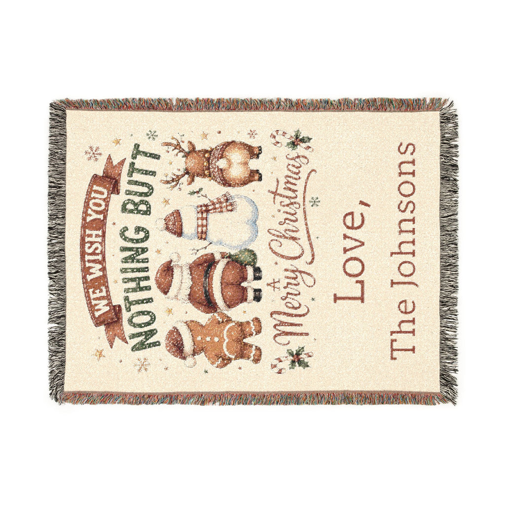 Personalized Nothing Butt Christmas Family Blanket