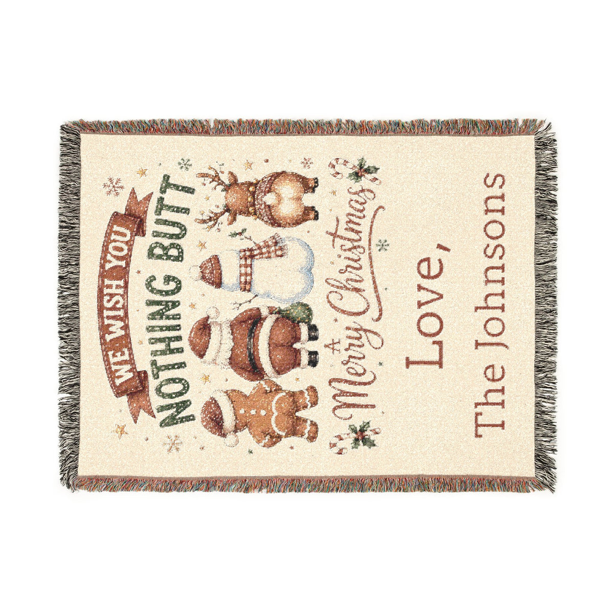 Personalized Nothing Butt Christmas Family Blanket