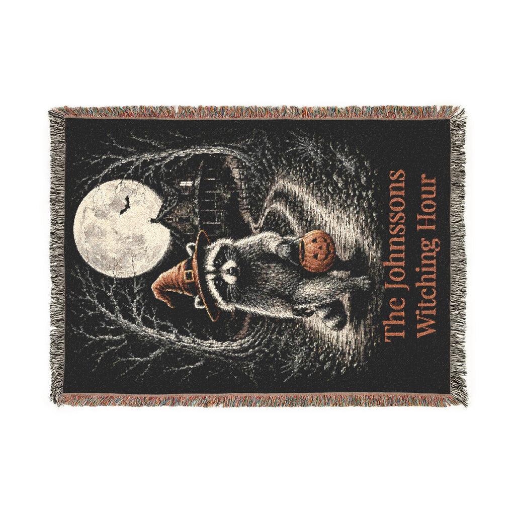 Personalized Witching Hour Raccoon Family Blanket