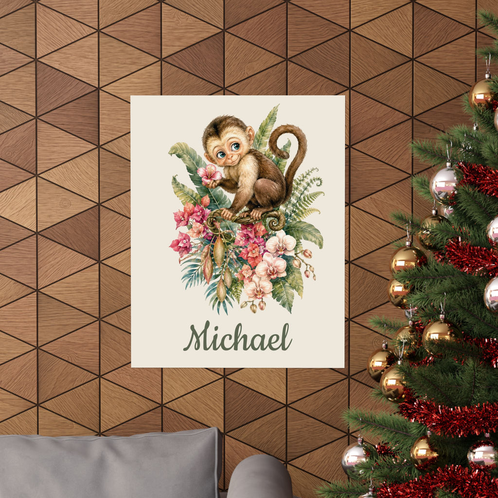 Personalized Monkey Nursery Poster