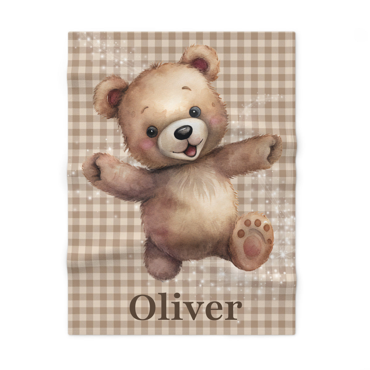 Personalized Teddy Bear Baby Blanket