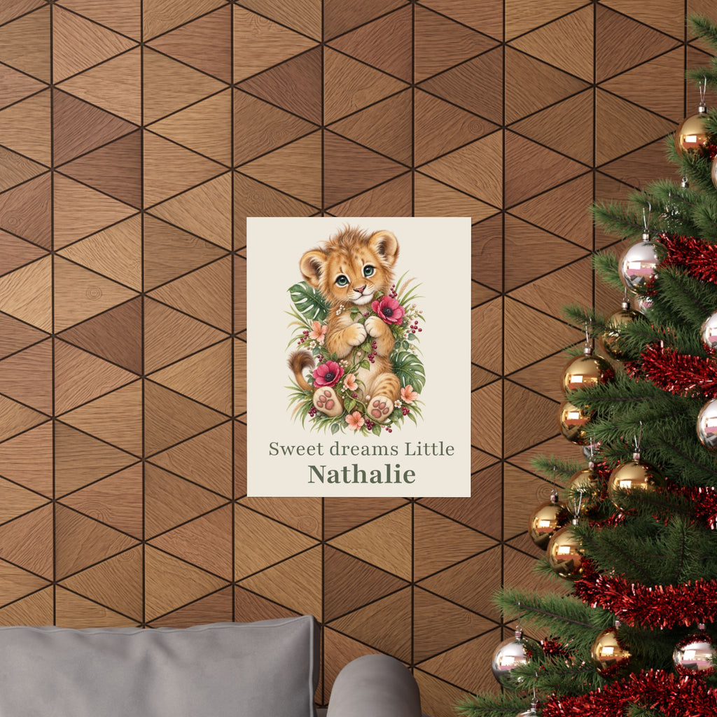 Personalized Sweet Dreams Lion Nursery Poster