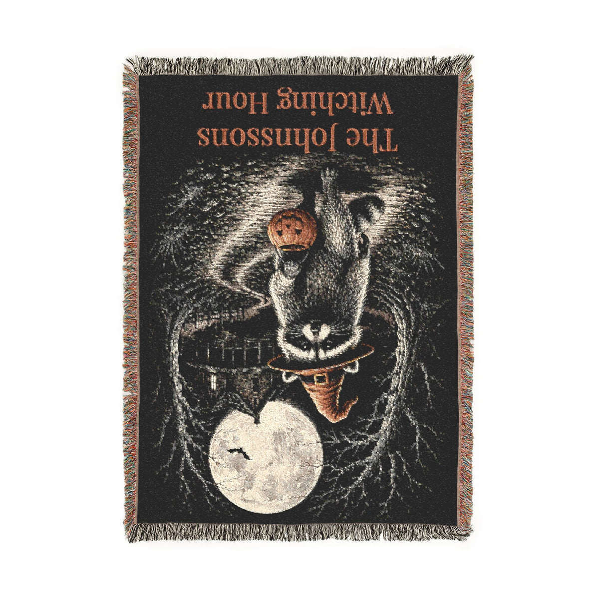 Personalized Witching Hour Raccoon Family Blanket