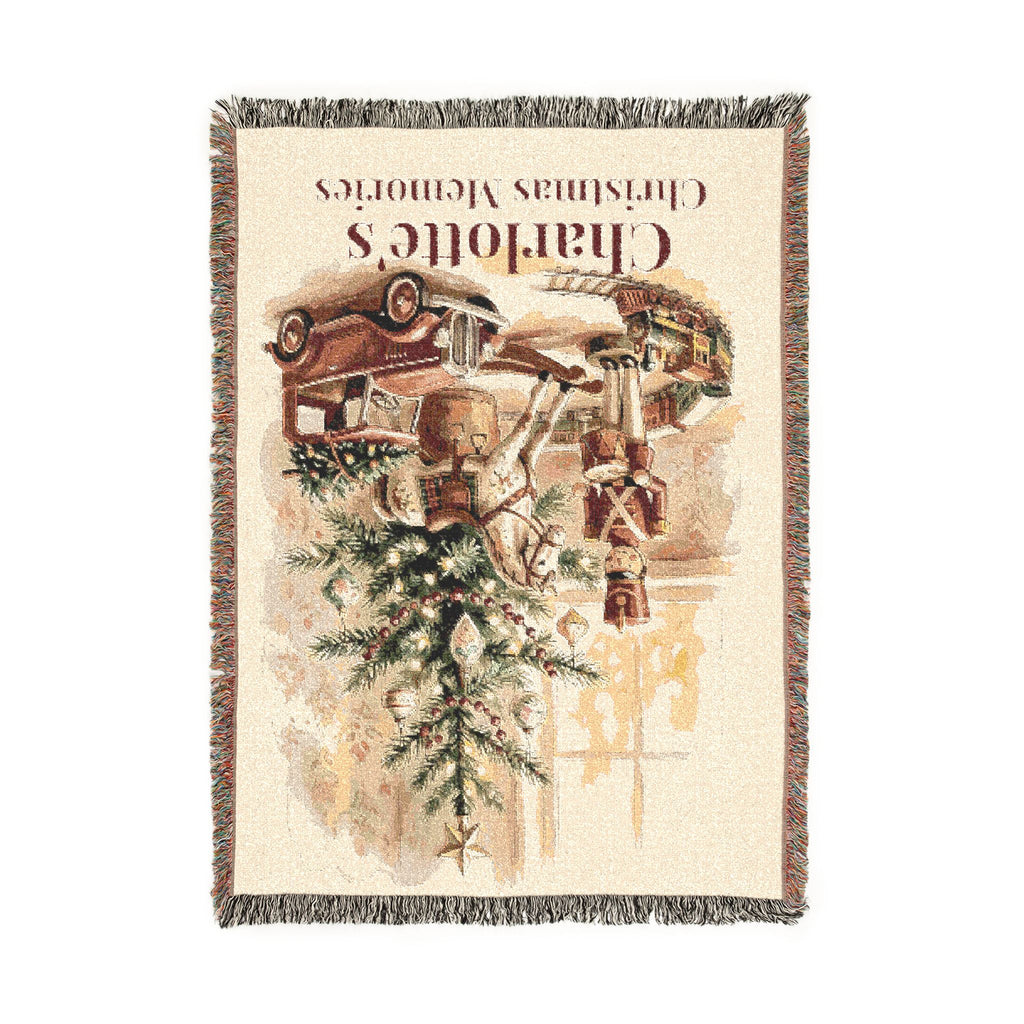 Personalized Christmas Memories Woven Throw Blanket