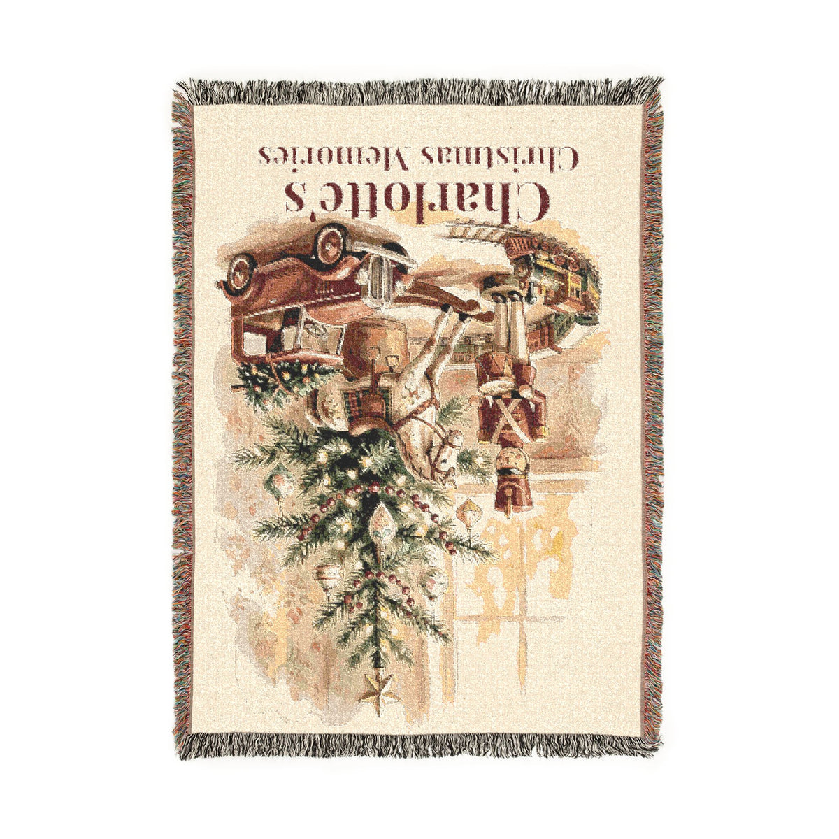 Personalized Christmas Memories Woven Throw Blanket