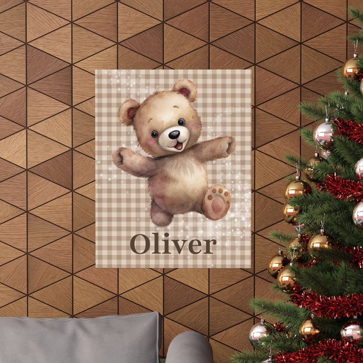Personalized Teddy Bear Nursery Poster