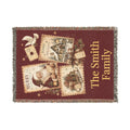 Personalized Family Christmas Stamps Blanket