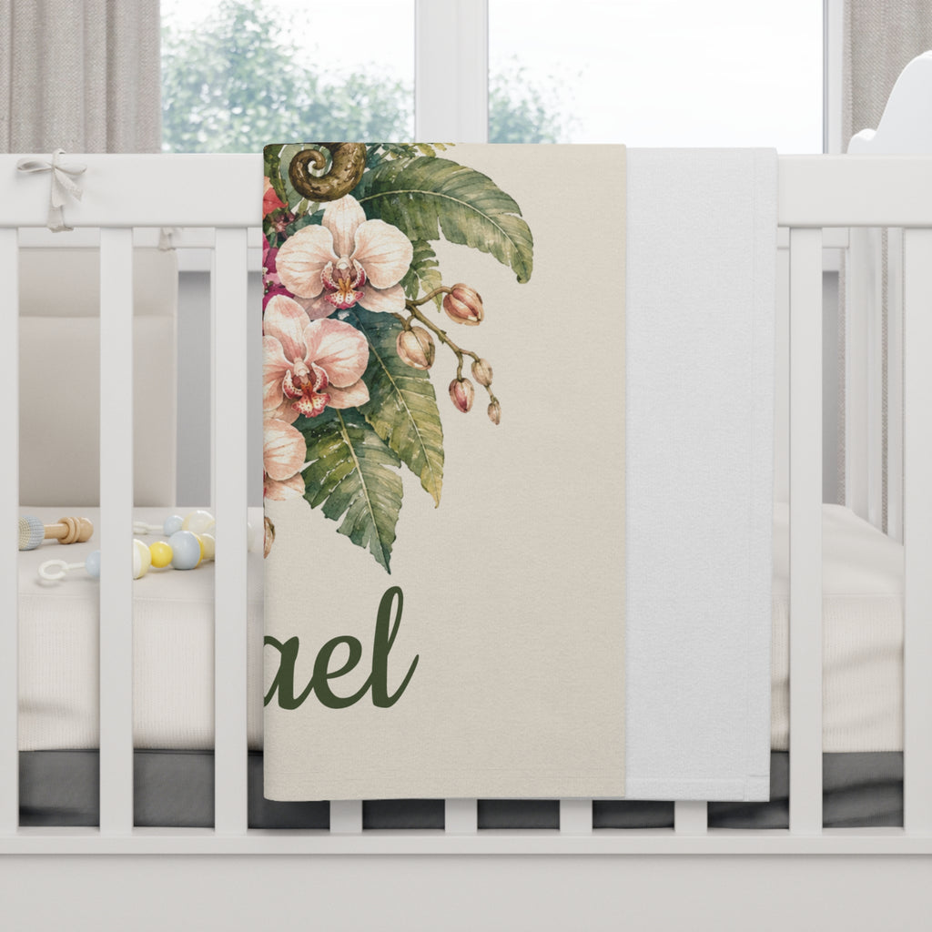 Personalized Monkey Baby Blanket