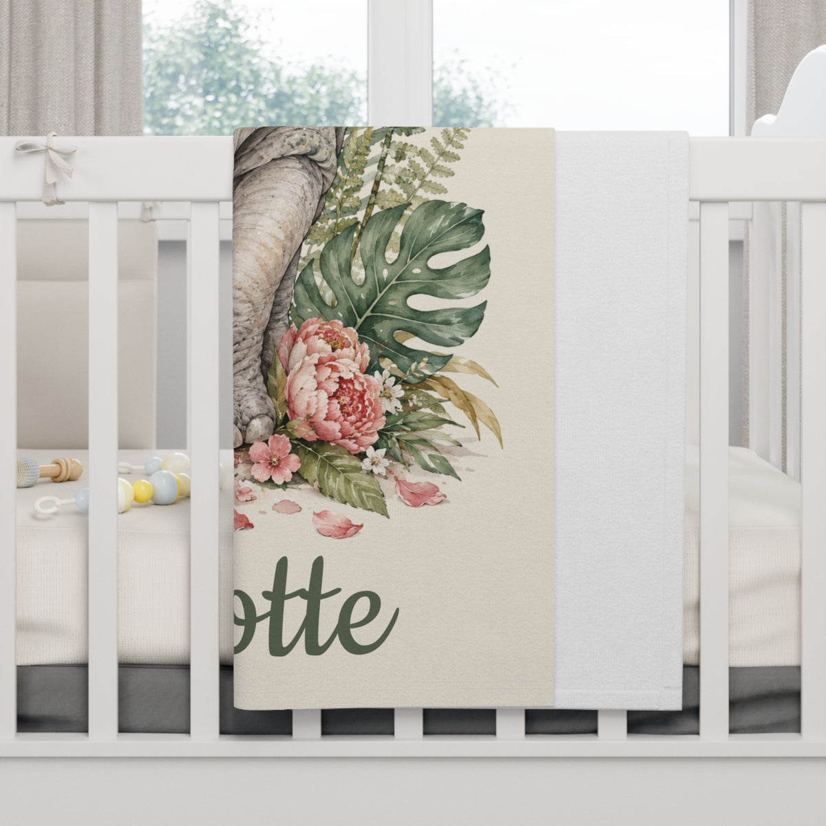 Personalized Rhino Baby Blanket
