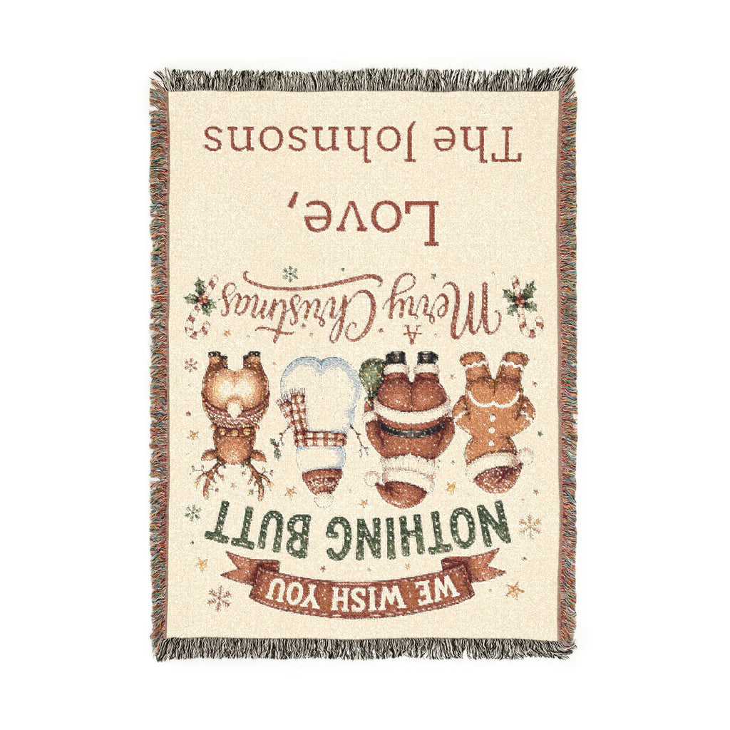 Personalized Nothing Butt Christmas Family Blanket