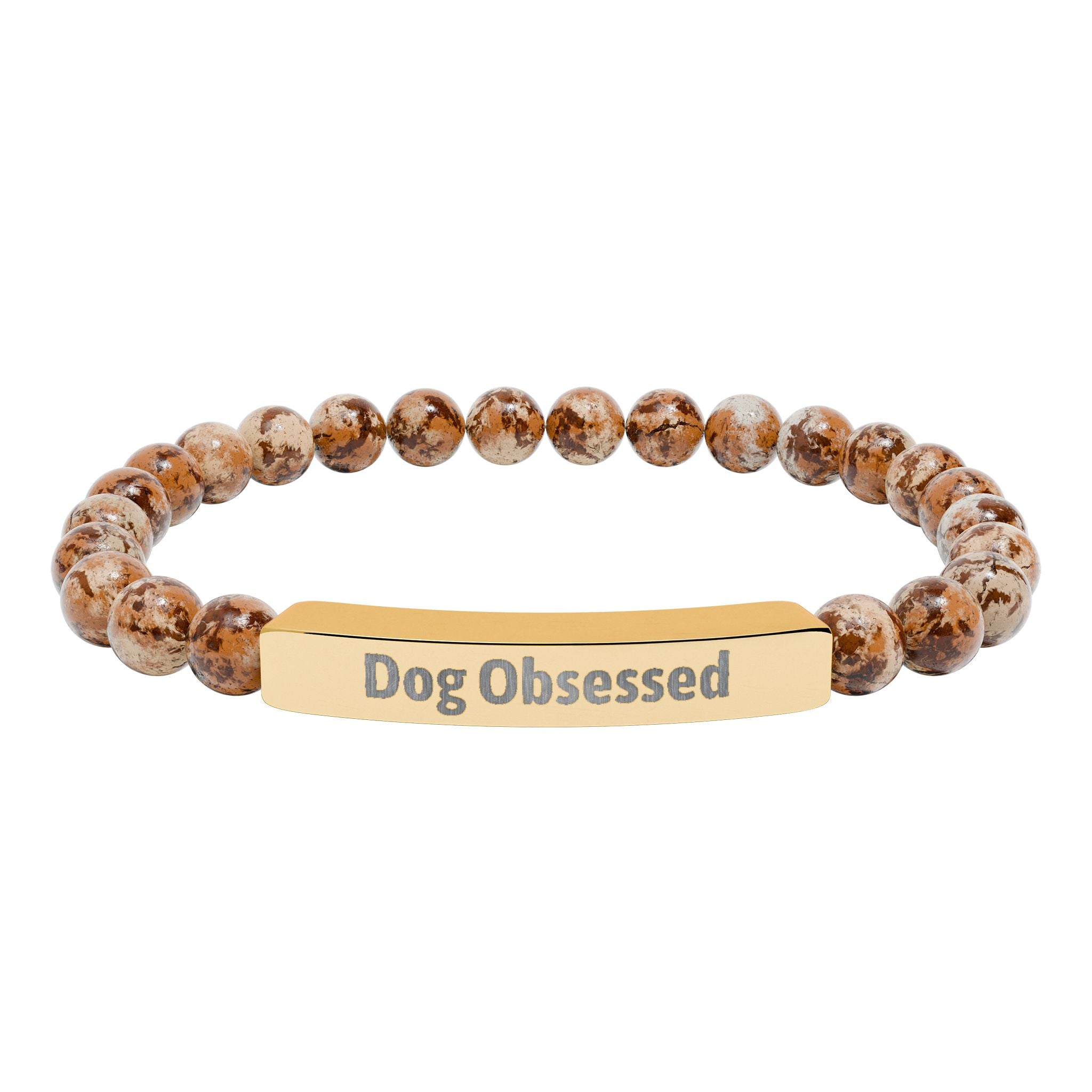 Dog Obsessed Engraved Bar Bracelet