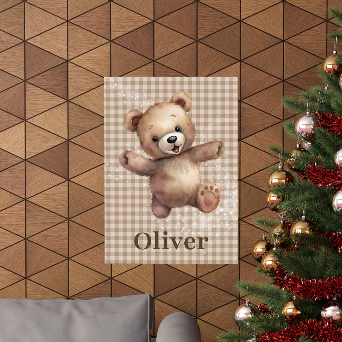 Personalized Teddy Bear Nursery Poster