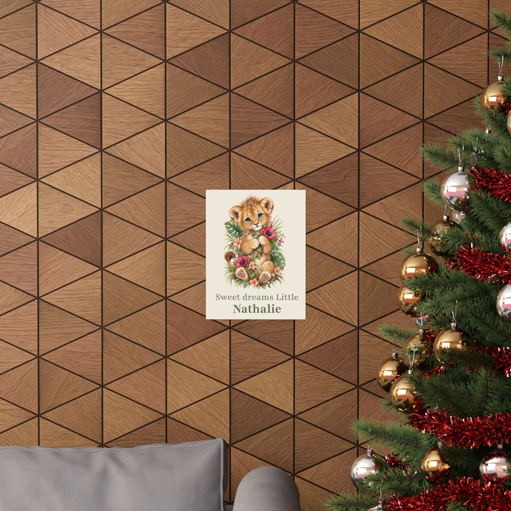 Personalized Sweet Dreams Lion Nursery Poster