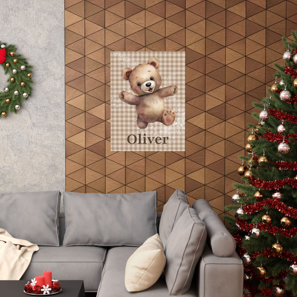 Personalized Teddy Bear Nursery Poster