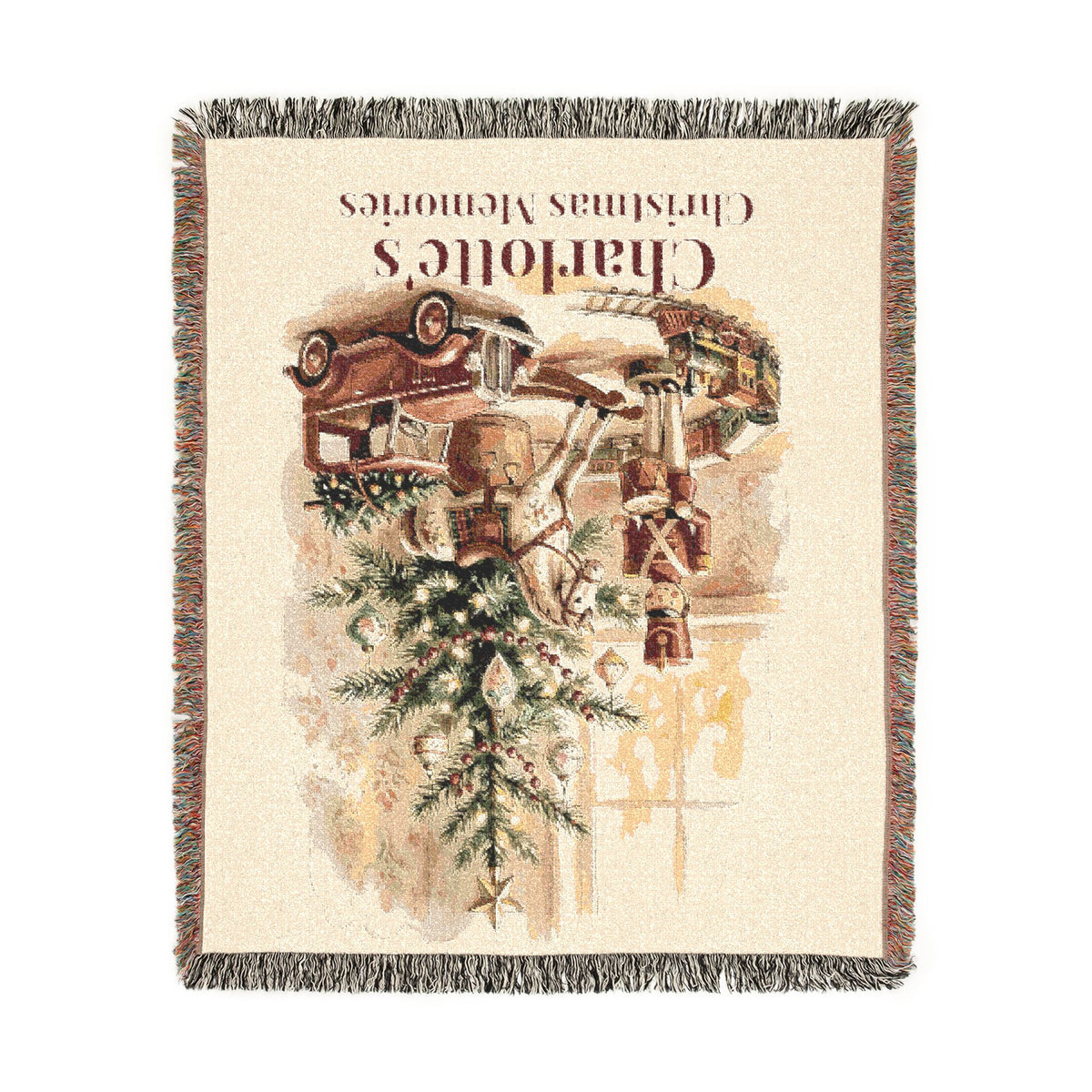 Personalized Christmas Memories Woven Throw Blanket