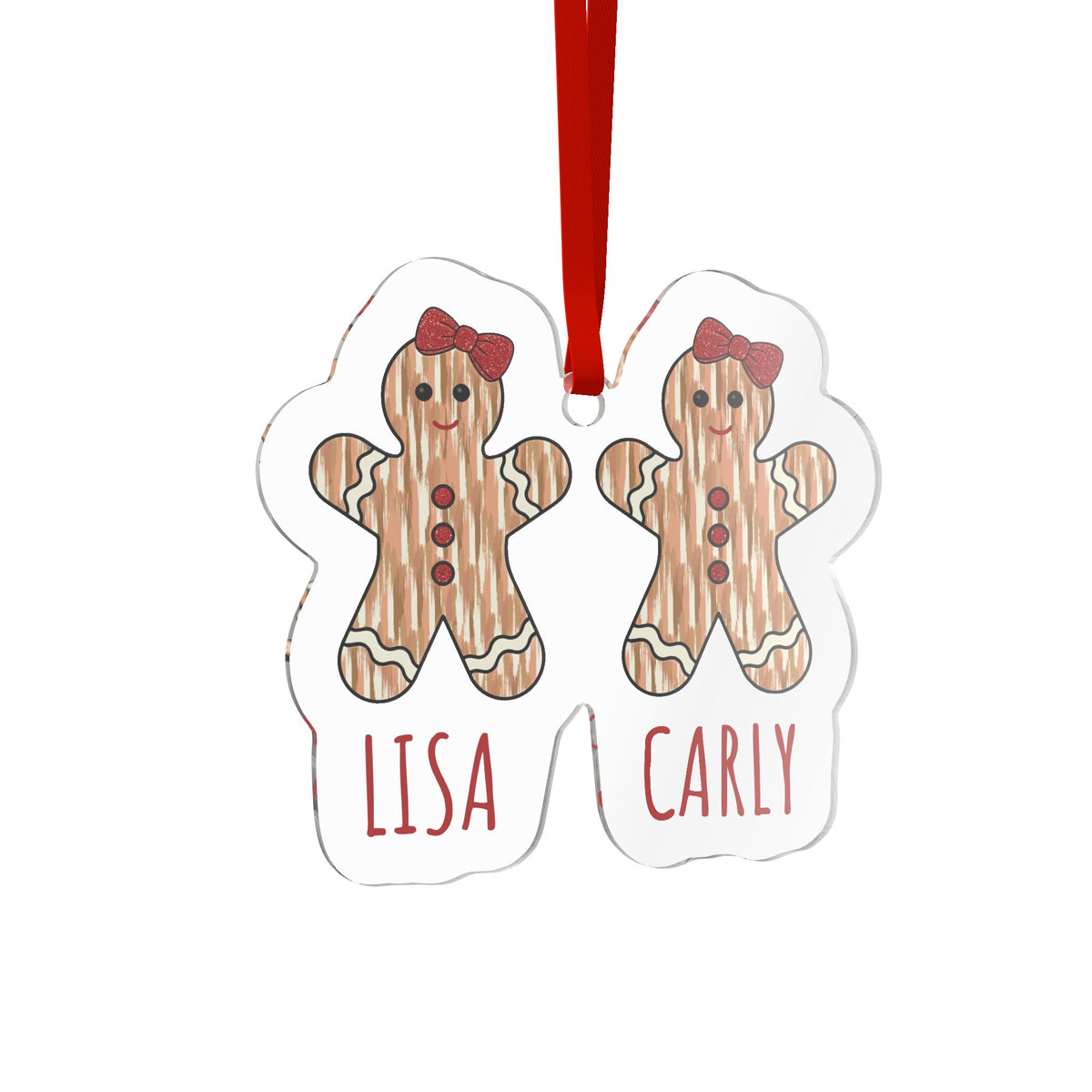 Personalized Gingerbread Sisters Ornament