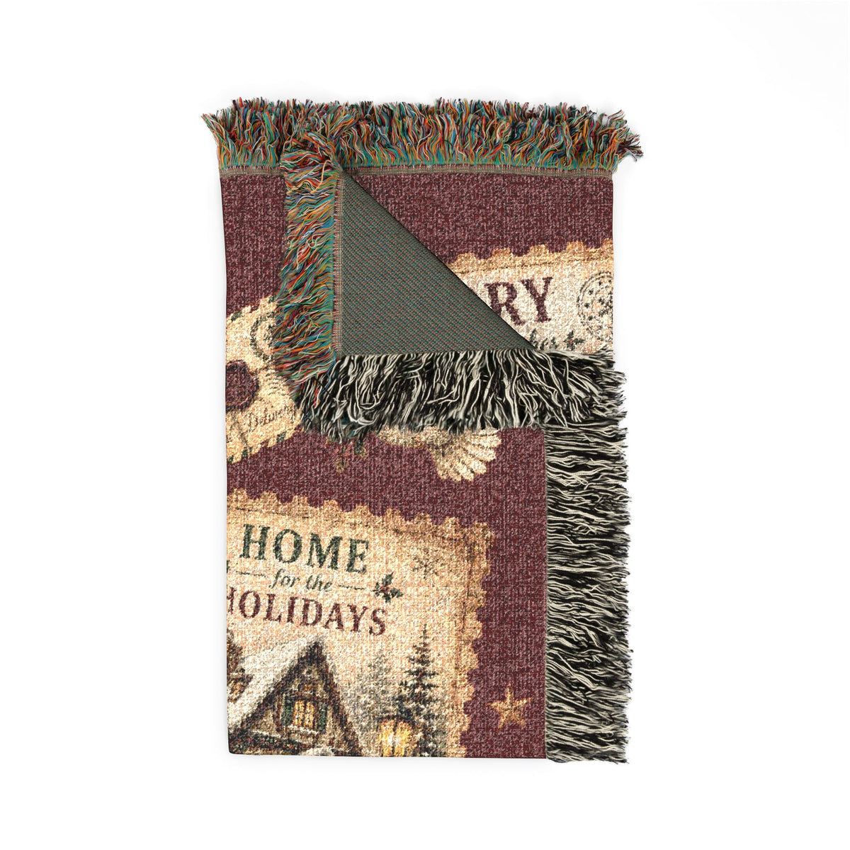 Personalized Family Christmas Stamps Blanket