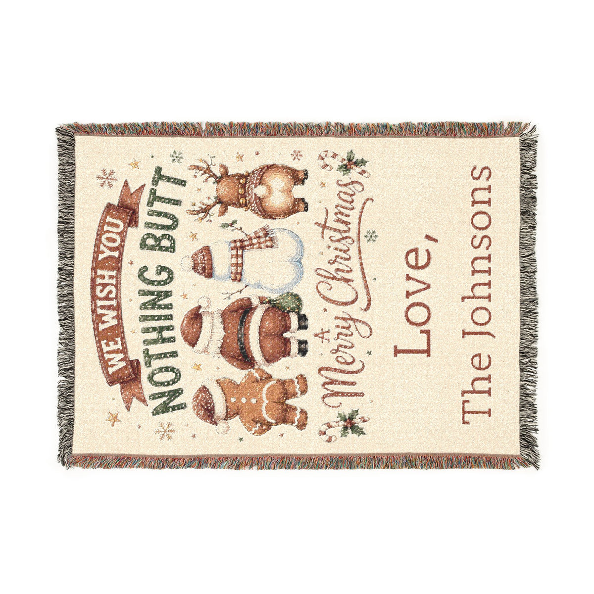 Personalized Nothing Butt Christmas Family Blanket