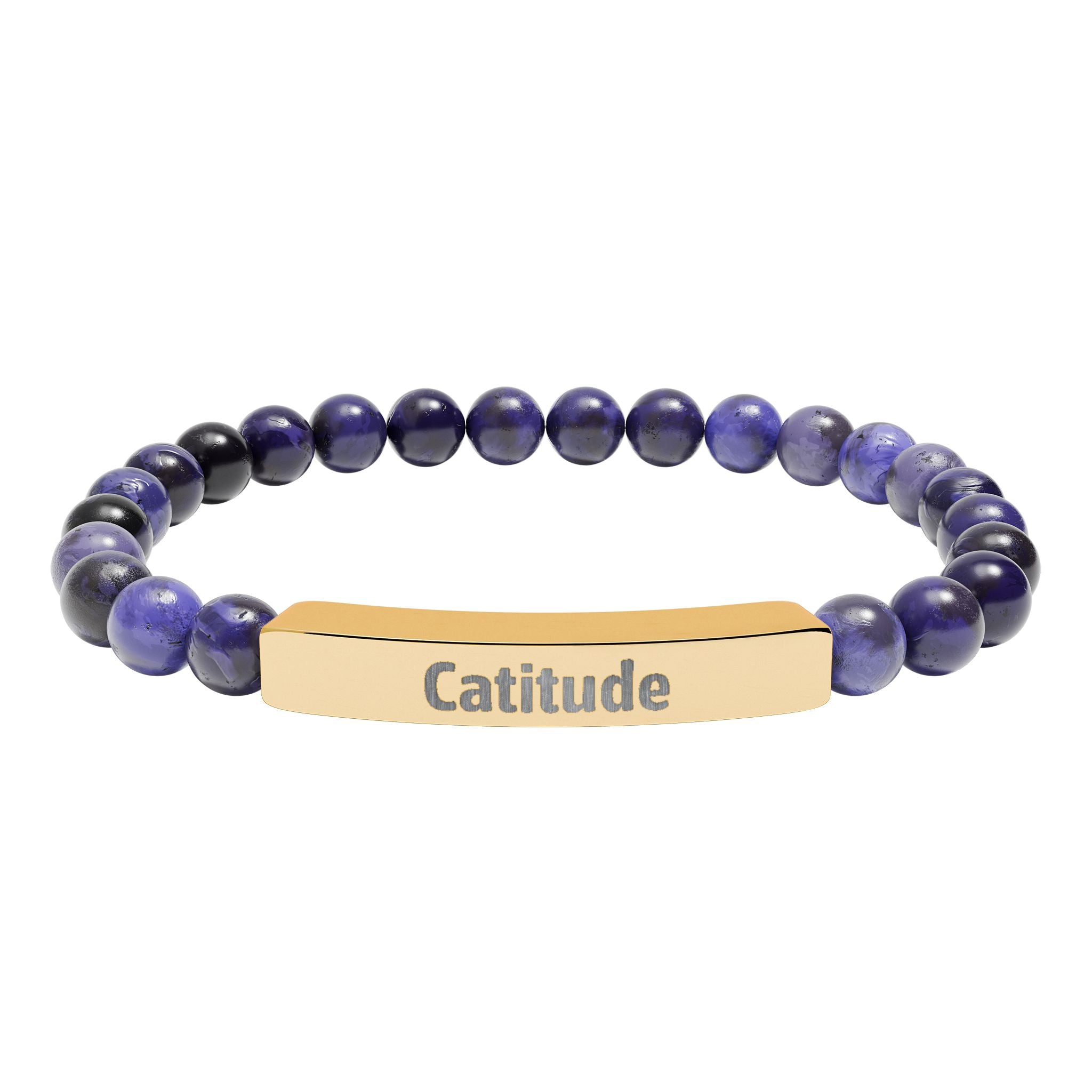 Catitude Engraved Bar Bracelet