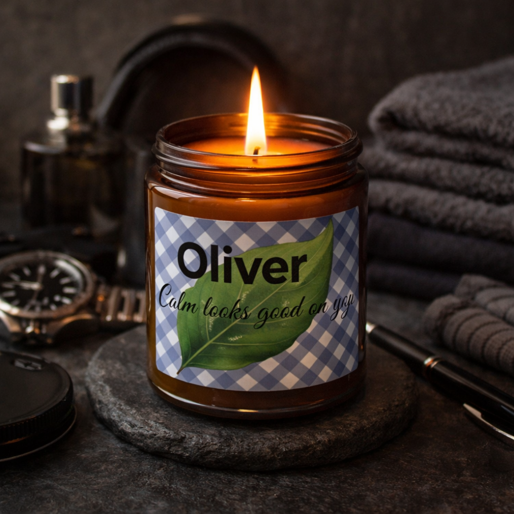 Personalised Candle – Calm Looks Good On You