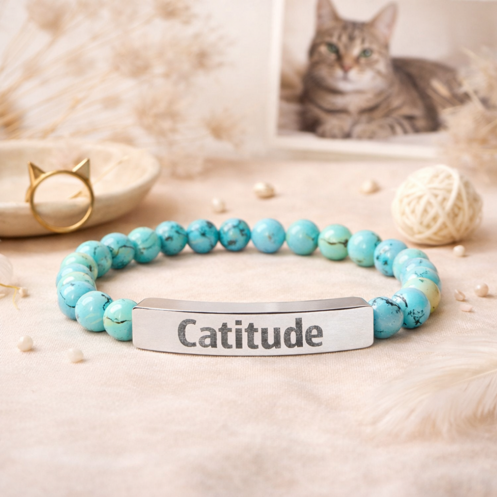 Catitude Engraved Bar Bracelet