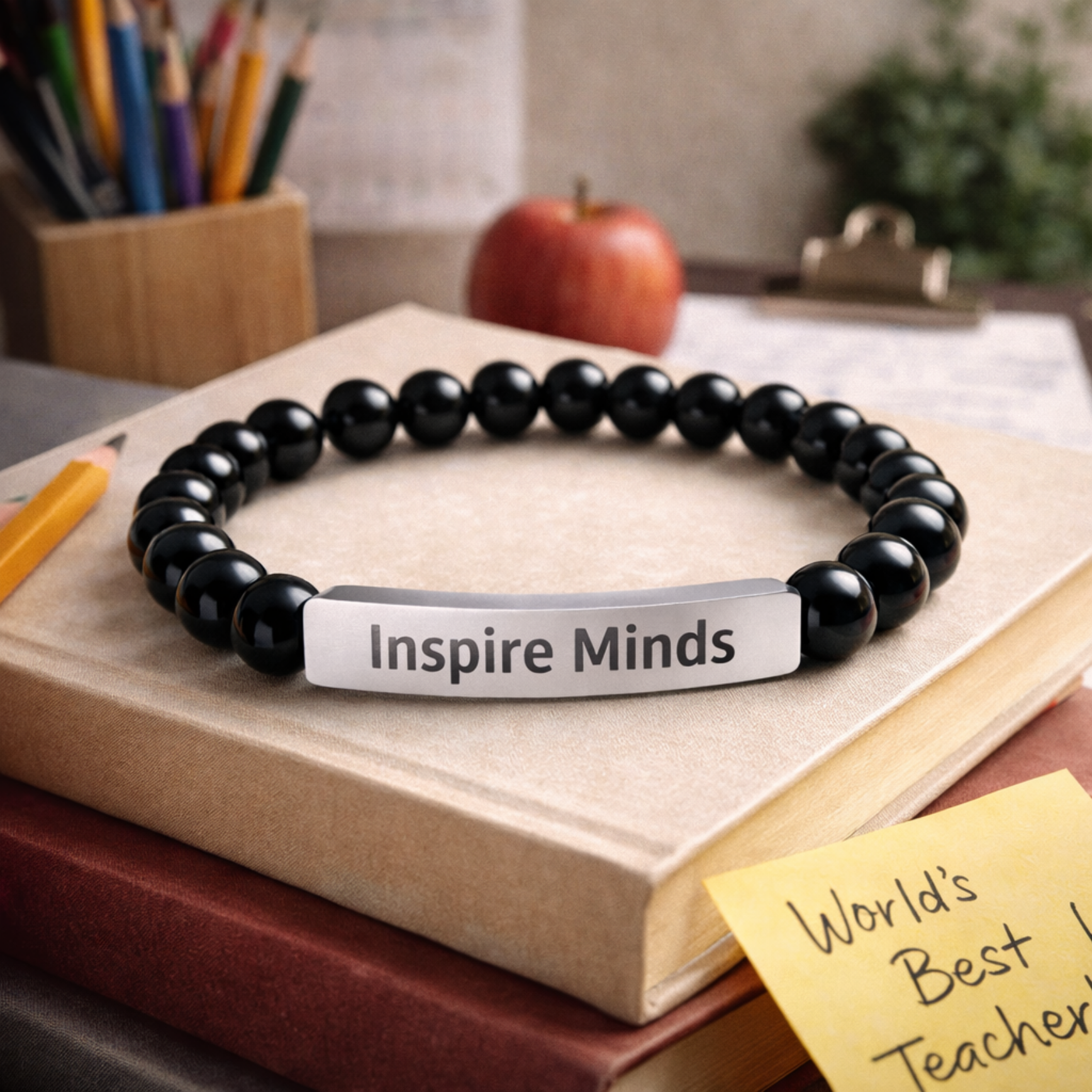 Inspire Minds Engraved Bar Bracelet