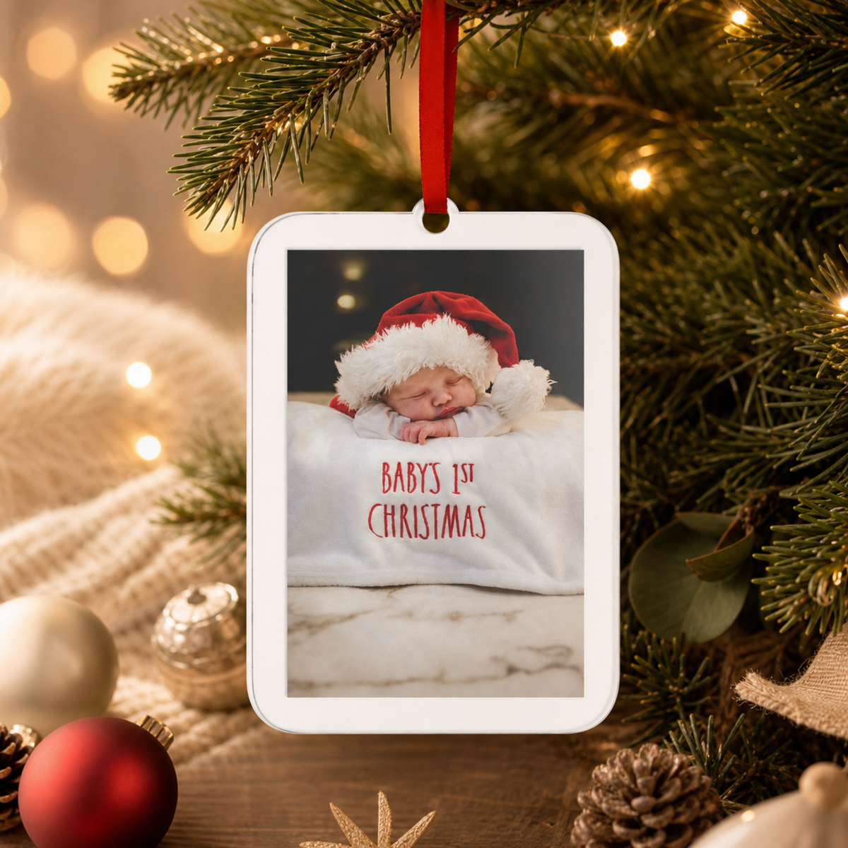 Personalized Baby's First Christmas Photo Ornament
