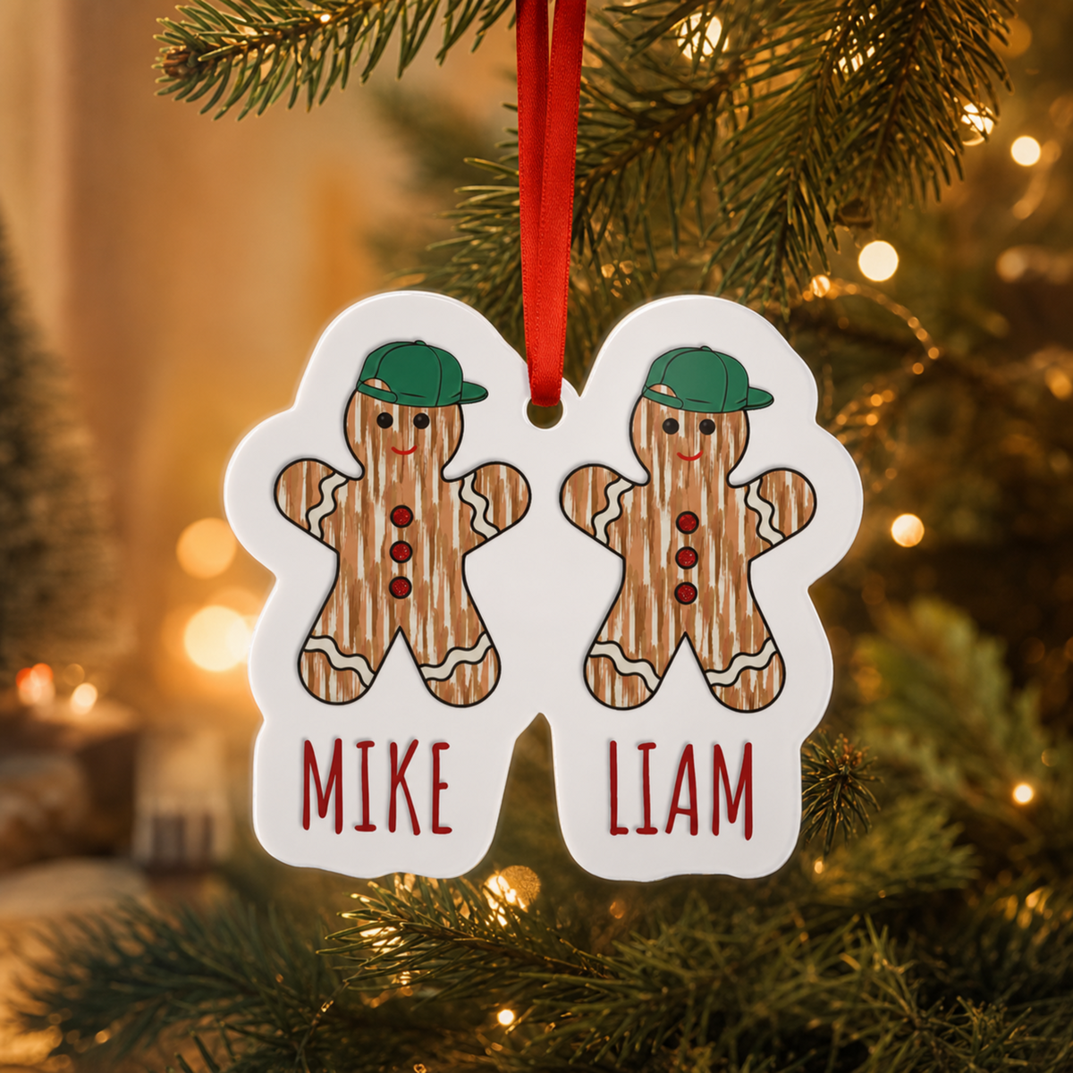 Personalized Gingerbread Brothers Ornament