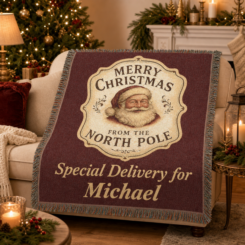 Personalized Special Delivery Santa Blanket