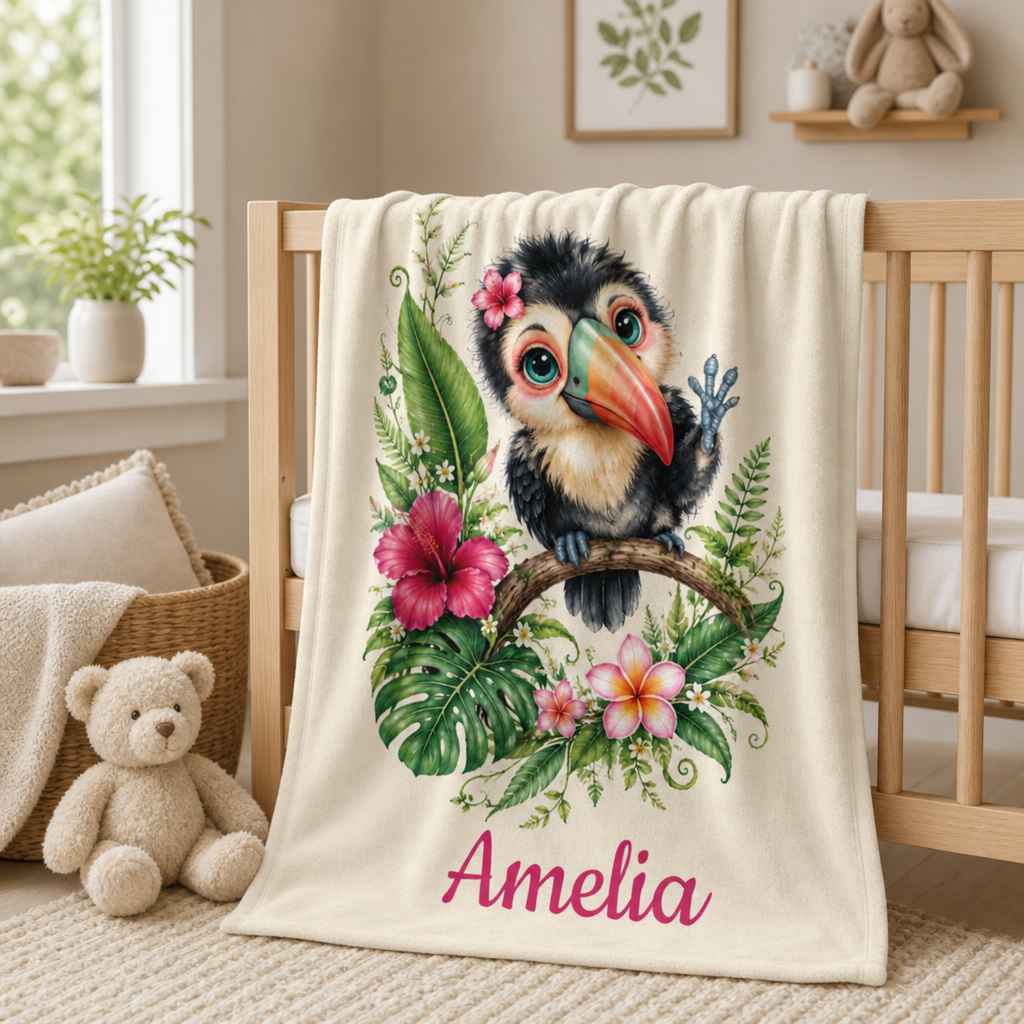 Personalized Toucan Baby Blanket