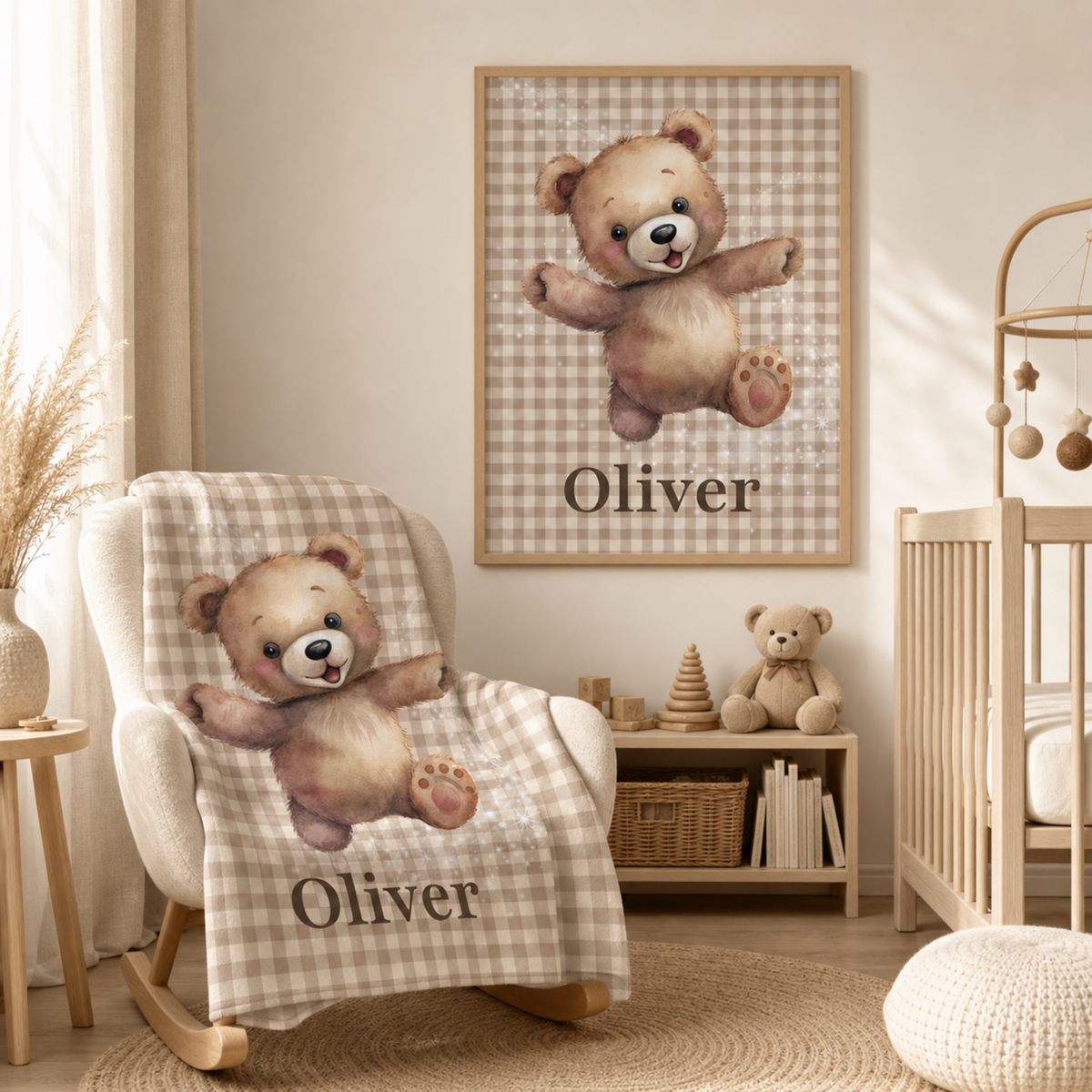 Personalized Teddy Bear Nursery Poster