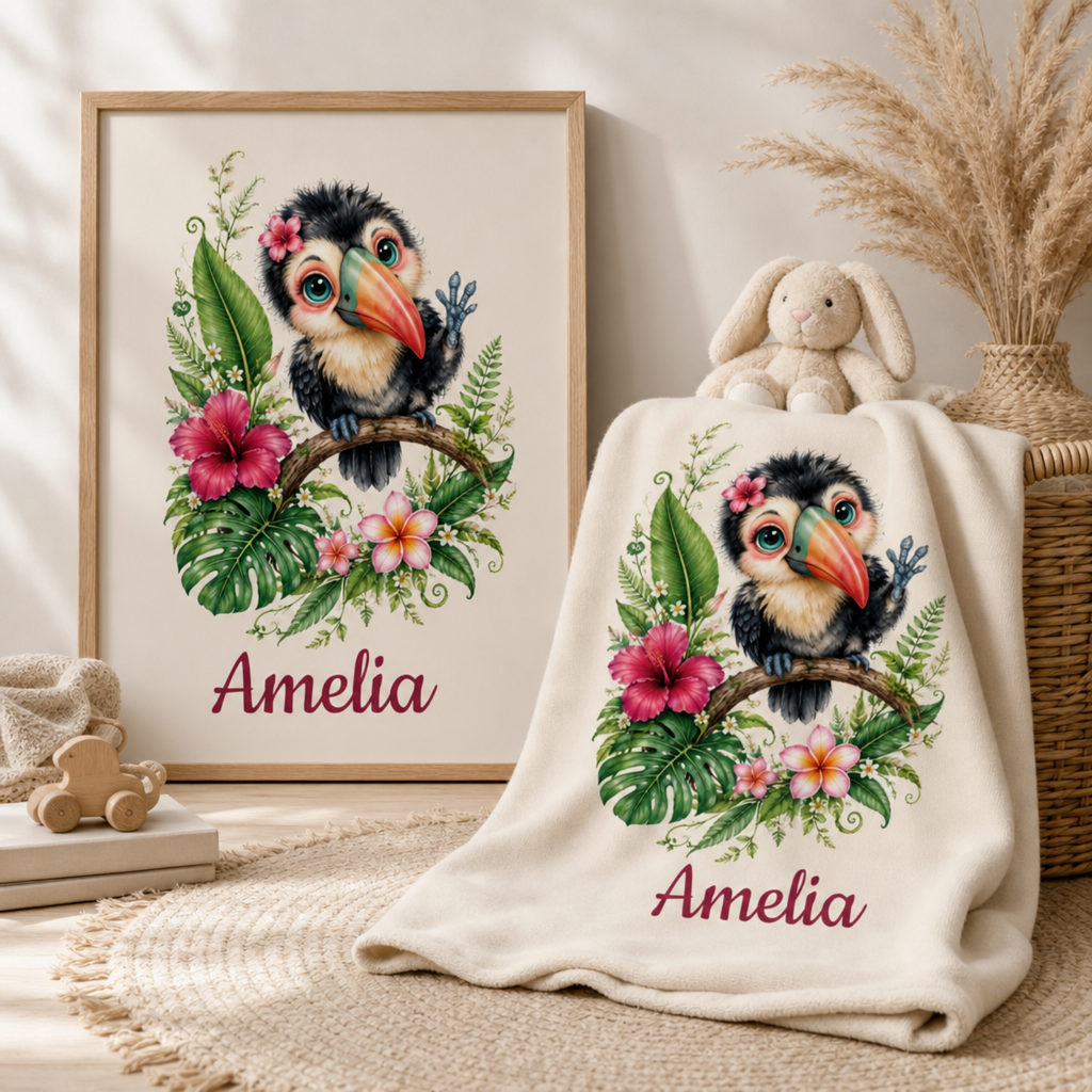 Personalized Toucan Nursery Poster