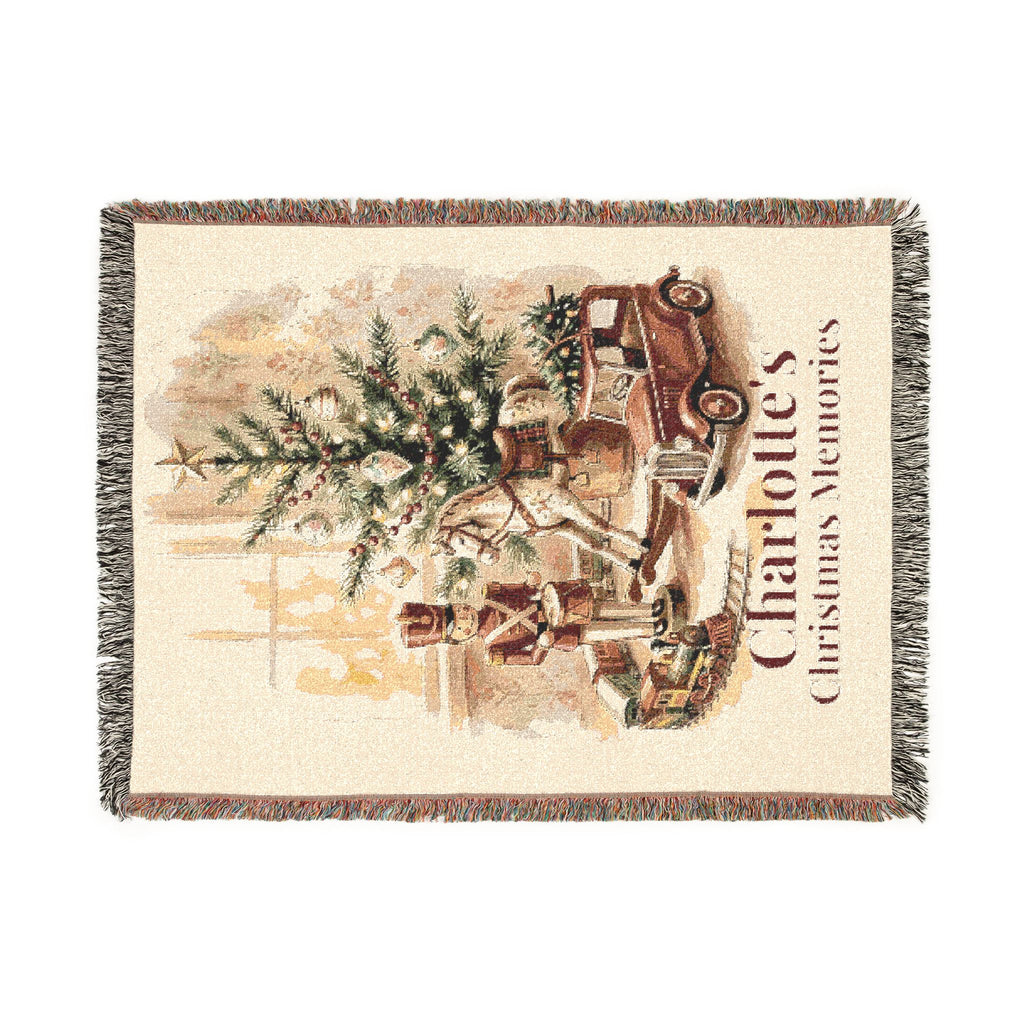 Personalized Christmas Memories Woven Throw Blanket