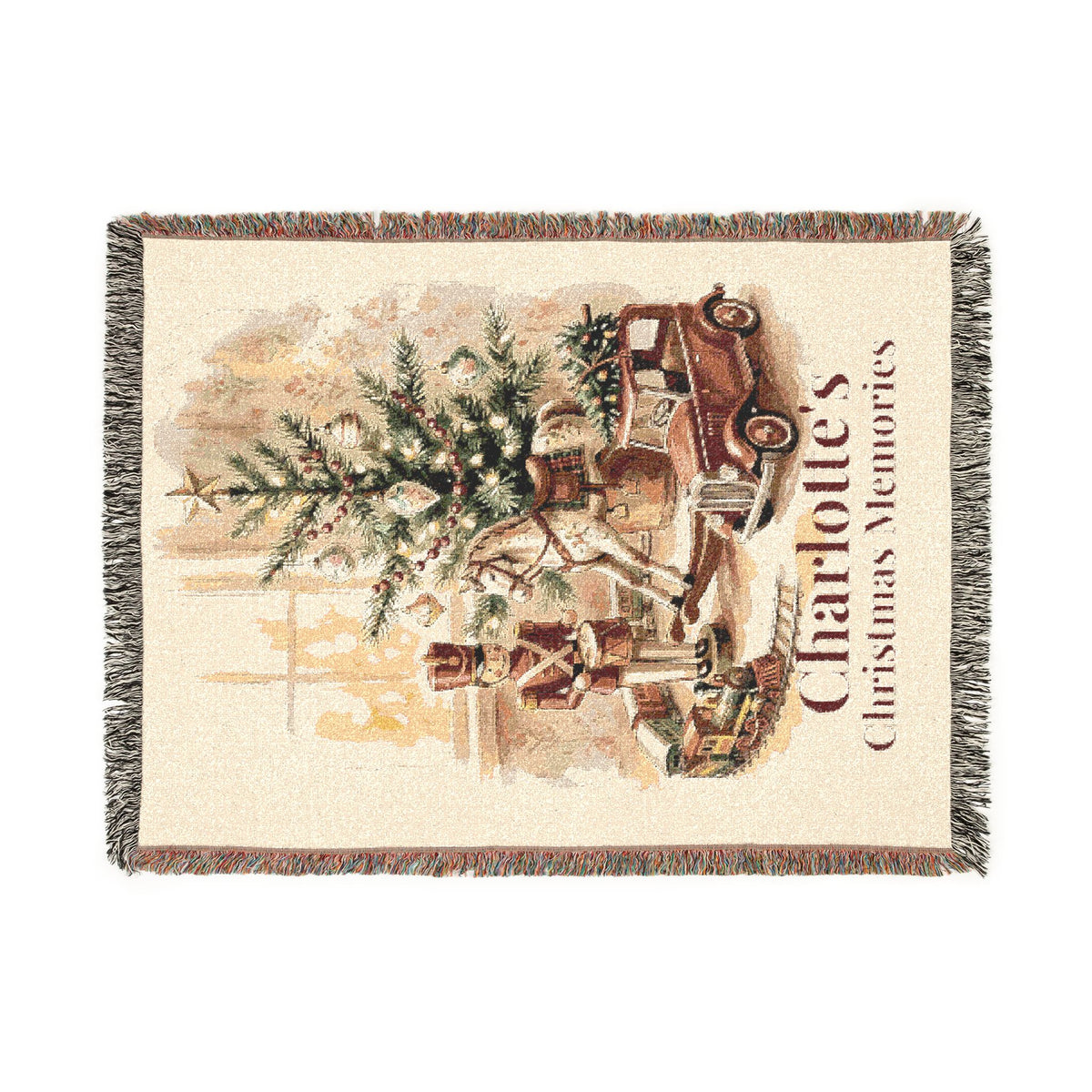 Personalized Christmas Memories Woven Throw Blanket