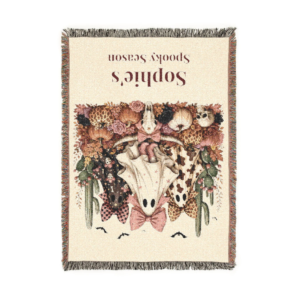Personalized Spooky Season Vintage Ghost Blanket