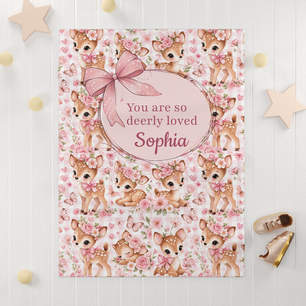 Personalized You Are So Deerly Loved Baby Blanket