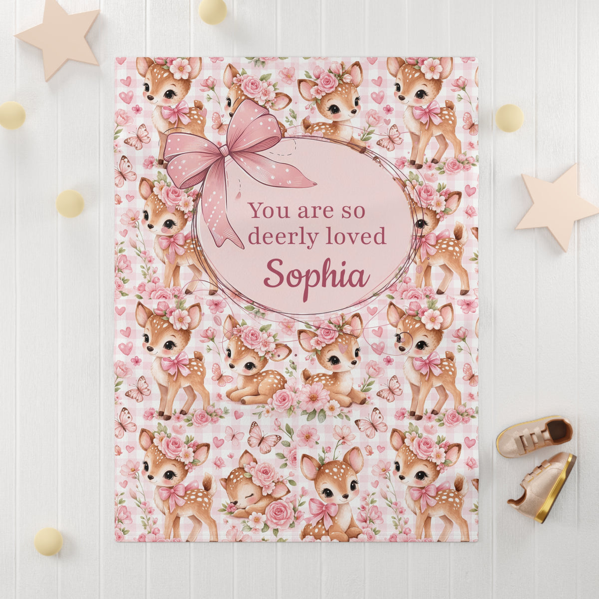 Personalized You Are So Deerly Loved Baby Blanket