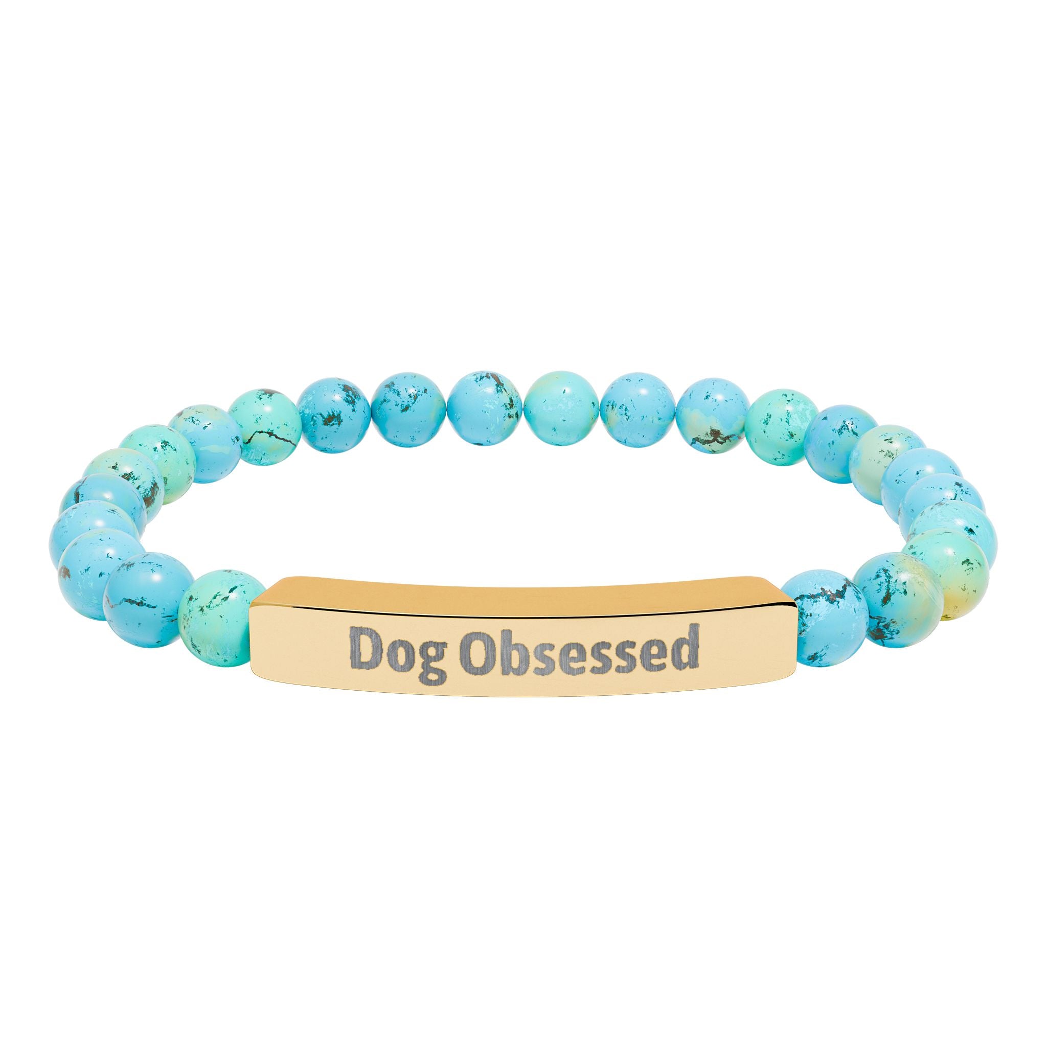Dog Obsessed Engraved Bar Bracelet