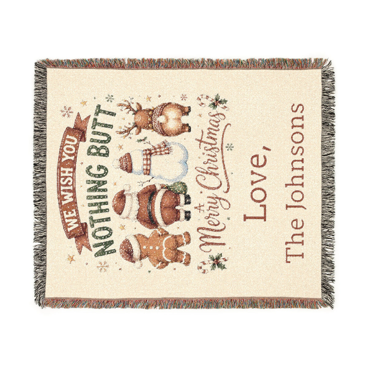 Personalized Nothing Butt Christmas Family Blanket