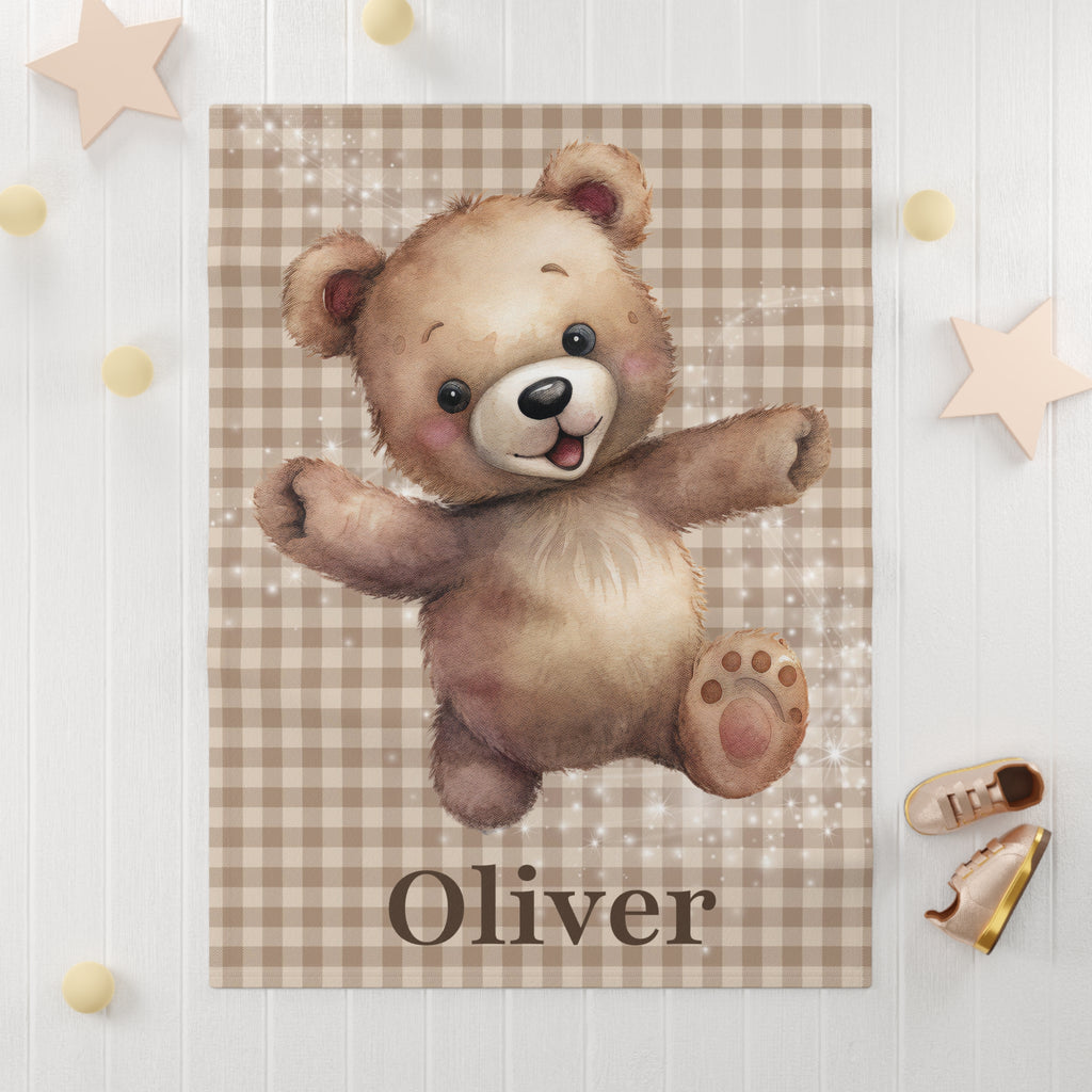 Personalized Teddy Bear Baby Blanket