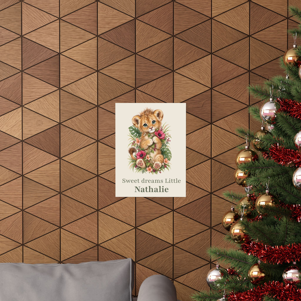Personalized Sweet Dreams Lion Nursery Poster