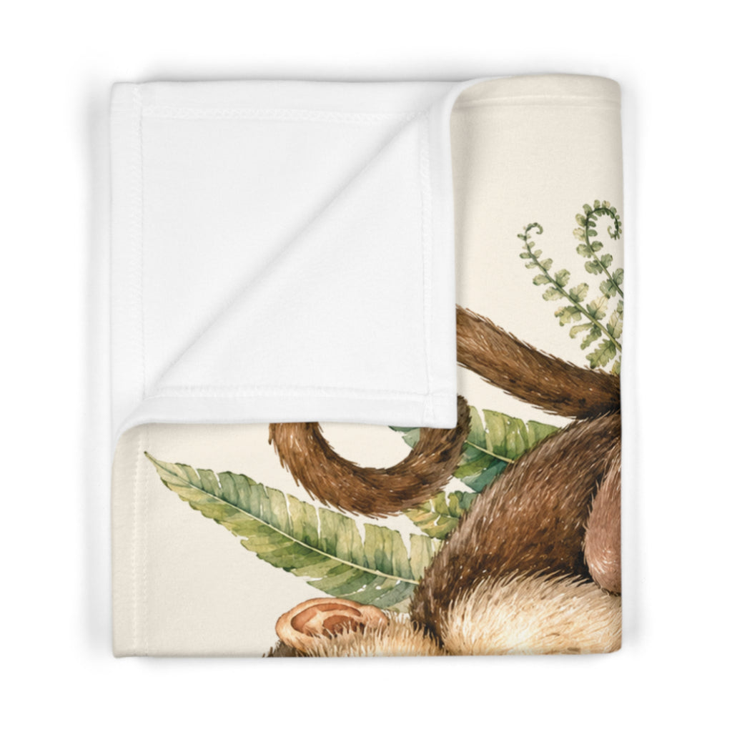 Personalized Monkey Baby Blanket
