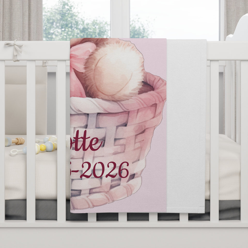 Personalized Birth Announcement Teddy Bear Baby Blanket
