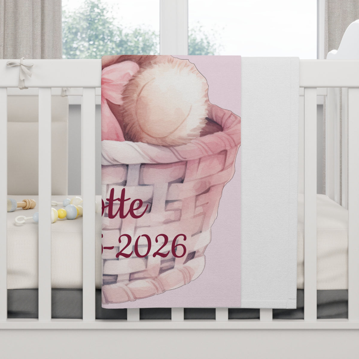 Personalized Birth Announcement Teddy Bear Baby Blanket