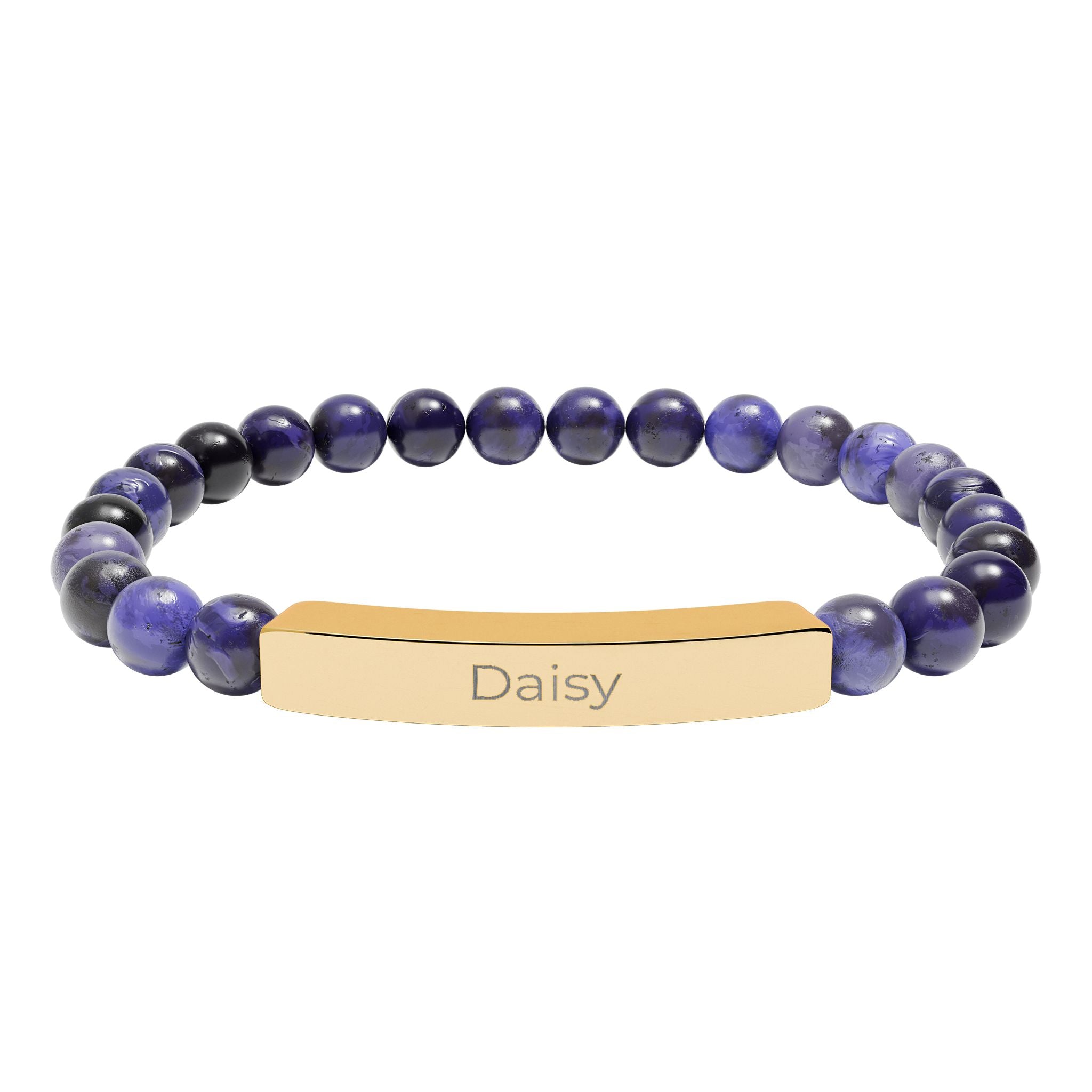 Custom Name Engraved Bar Bracelet – Daisy